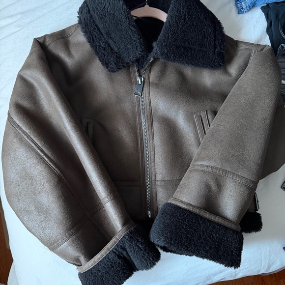 Mango Shearling effect lined short jacket - Picture 2 of 3